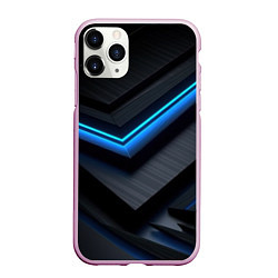 Чехол iPhone 11 Pro матовый Голубая абстракция, цвет: 3D-розовый