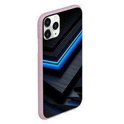 Чехол iPhone 11 Pro матовый Голубая абстракция, цвет: 3D-розовый — фото 2