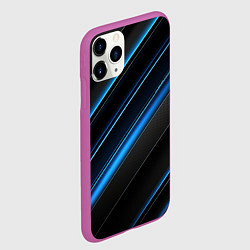 Чехол iPhone 11 Pro матовый Синий узор абстракции, цвет: 3D-фиолетовый — фото 2