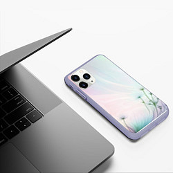 Чехол iPhone 11 Pro матовый Цветочный восход, цвет: 3D-светло-сиреневый — фото 2