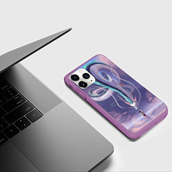 Чехол iPhone 11 Pro матовый Унесенные призраками- дракон и девочка, цвет: 3D-фиолетовый — фото 2