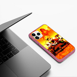 Чехол iPhone 11 Pro матовый Кунг-фу Панда Best Friend, цвет: 3D-малиновый — фото 2