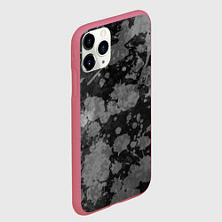 Чехол iPhone 11 Pro матовый Абстракция - светлое на темном, цвет: 3D-малиновый — фото 2