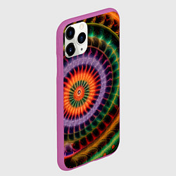 Чехол iPhone 11 Pro матовый Фрактальная абстракция, цвет: 3D-фиолетовый — фото 2