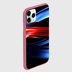 Чехол iPhone 11 Pro матовый Синяя и красная абстракция, цвет: 3D-малиновый — фото 2