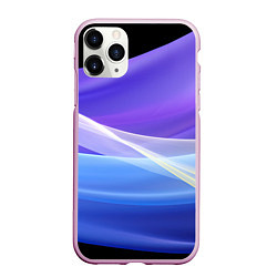 Чехол iPhone 11 Pro матовый Фиолетовая и голубая абстракция, цвет: 3D-розовый