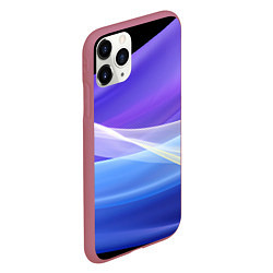 Чехол iPhone 11 Pro матовый Фиолетовая и голубая абстракция, цвет: 3D-малиновый — фото 2