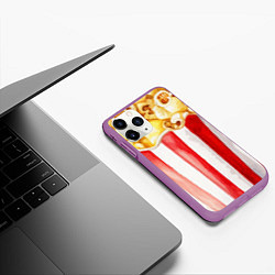 Чехол iPhone 11 Pro матовый Попкорн, цвет: 3D-фиолетовый — фото 2