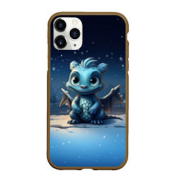 Чехол iPhone 11 Pro матовый Снежный дракон 2024