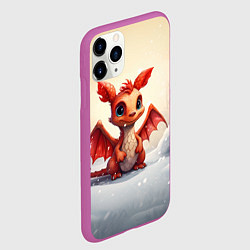 Чехол iPhone 11 Pro матовый Новогодний дракон 2024, цвет: 3D-фиолетовый — фото 2