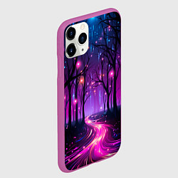 Чехол iPhone 11 Pro матовый Неоновая река, цвет: 3D-фиолетовый — фото 2