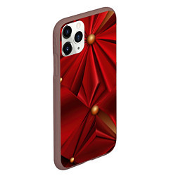 Чехол iPhone 11 Pro матовый Красный материал со складками, цвет: 3D-коричневый — фото 2