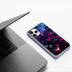 Чехол iPhone 11 Pro матовый Фиолетовые кубы в фиолетовом дыме, цвет: 3D-светло-сиреневый — фото 2