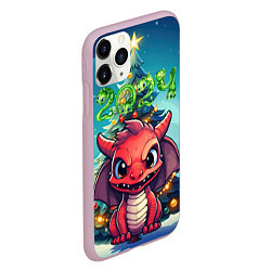 Чехол iPhone 11 Pro матовый Красный злой дракошка, цвет: 3D-розовый — фото 2