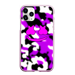 Чехол iPhone 11 Pro матовый Marshmello camo, цвет: 3D-розовый