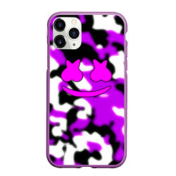 Чехол iPhone 11 Pro матовый Marshmello camo, цвет: 3D-фиолетовый