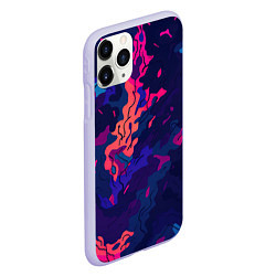 Чехол iPhone 11 Pro матовый Яркая абстракция в стиле камуфляжа, цвет: 3D-светло-сиреневый — фото 2