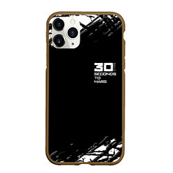 Чехол iPhone 11 Pro матовый Thirty seconds to mars штрихи бенд, цвет: 3D-коричневый