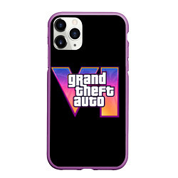 Чехол iPhone 11 Pro матовый Grand Theft Auto 6, цвет: 3D-фиолетовый