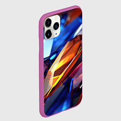 Чехол iPhone 11 Pro матовый Прозрачные блестящие камни, цвет: 3D-фиолетовый — фото 2