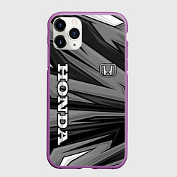 Чехол iPhone 11 Pro матовый Honda - монохромный спортивный, цвет: 3D-фиолетовый