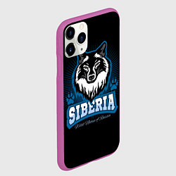 Чехол iPhone 11 Pro матовый Сибирь - волк, цвет: 3D-фиолетовый — фото 2