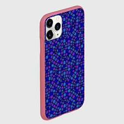 Чехол iPhone 11 Pro матовый Паттерн витражной мозаики, цвет: 3D-малиновый — фото 2