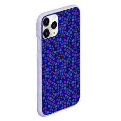 Чехол iPhone 11 Pro матовый Паттерн витражной мозаики, цвет: 3D-светло-сиреневый — фото 2