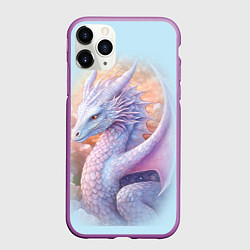 Чехол iPhone 11 Pro матовый Фэнтази дракон 2024, цвет: 3D-фиолетовый