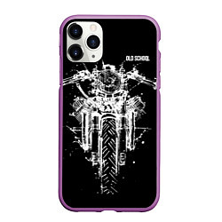 Чехол iPhone 11 Pro матовый Old school motorcycle, цвет: 3D-фиолетовый