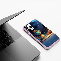 Чехол iPhone 11 Pro матовый Новогодний дракон 2024, цвет: 3D-розовый — фото 2