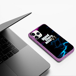 Чехол iPhone 11 Pro матовый Grand theft auto storm, цвет: 3D-фиолетовый — фото 2