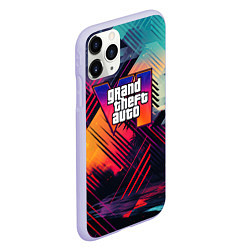 Чехол iPhone 11 Pro матовый GTA 6 аbstract logo, цвет: 3D-светло-сиреневый — фото 2