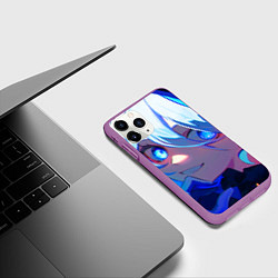 Чехол iPhone 11 Pro матовый Геншин Импакт Фурина, цвет: 3D-фиолетовый — фото 2