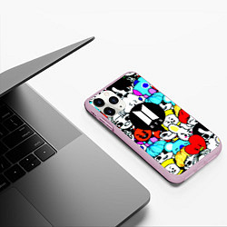 Чехол iPhone 11 Pro матовый Bangtan Boys logo band, цвет: 3D-розовый — фото 2