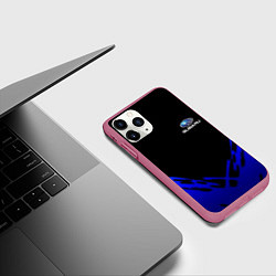Чехол iPhone 11 Pro матовый Subaru geomery, цвет: 3D-малиновый — фото 2