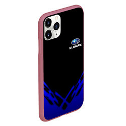 Чехол iPhone 11 Pro матовый Subaru geomery, цвет: 3D-малиновый — фото 2