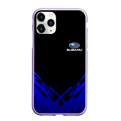 Чехол iPhone 11 Pro матовый Subaru geomery, цвет: 3D-светло-сиреневый