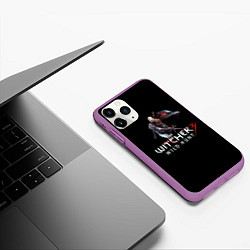Чехол iPhone 11 Pro матовый Ведьмак 3 лого из коробки, цвет: 3D-фиолетовый — фото 2