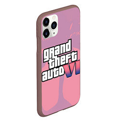 Чехол iPhone 11 Pro матовый GTA 6 pink, цвет: 3D-коричневый — фото 2