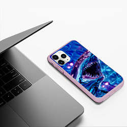 Чехол iPhone 11 Pro матовый Фиолетовая акула, цвет: 3D-розовый — фото 2