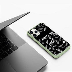 Чехол iPhone 11 Pro матовый Paramore alllogo, цвет: 3D-салатовый — фото 2