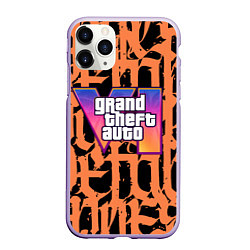 Чехол iPhone 11 Pro матовый GTA 6 граффити, цвет: 3D-светло-сиреневый