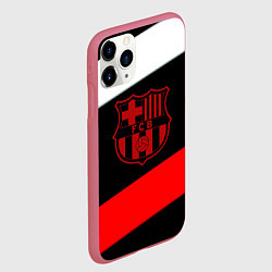 Чехол iPhone 11 Pro матовый Barcelona stripes sport, цвет: 3D-малиновый — фото 2