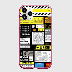 Чехол iPhone 11 Pro матовый Инженерные знаки, цвет: 3D-малиновый