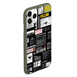Чехол iPhone 11 Pro матовый Инженерные шильдики, цвет: 3D-темно-зеленый — фото 2