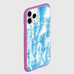 Чехол iPhone 11 Pro матовый Морозный узор акварель, цвет: 3D-фиолетовый — фото 2