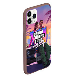 Чехол iPhone 11 Pro матовый Grand theft auto 6 Лусия и Джейсон, цвет: 3D-коричневый — фото 2