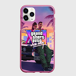 Чехол iPhone 11 Pro матовый Grand theft auto 6 Лусия и Джейсон, цвет: 3D-малиновый