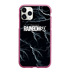 Чехол iPhone 11 Pro матовый Радуга 6 шторм, цвет: 3D-малиновый